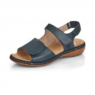 Dámské kožené sandály Rieker 659G0-14 modrá